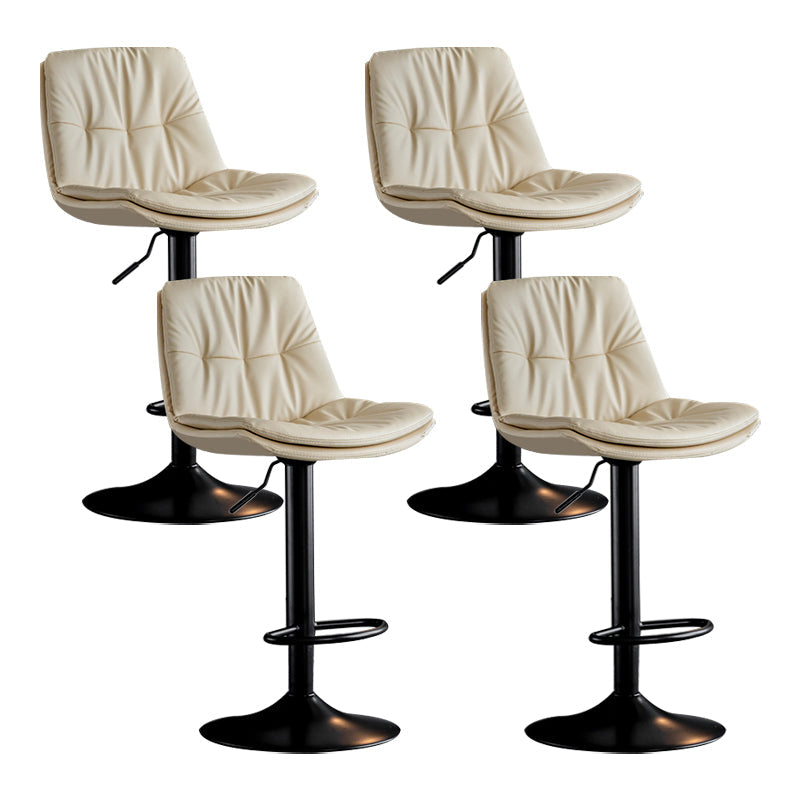 Swivel Iron Counter Height Stools Modern Adjustable Indoor Footrest Bar Stool Black Beige 4 Piece Set Clearhalo 'Bar Furniture' 'Bar Stools' 'bar_stools' 'furn' 'furn_bar_stools' 'furniture_bar_stools' 'Kitchen & Dining Furniture' 'kitchen&dining_furn' 'kitchen' 'kitchen_furn' Furniture' 4183834