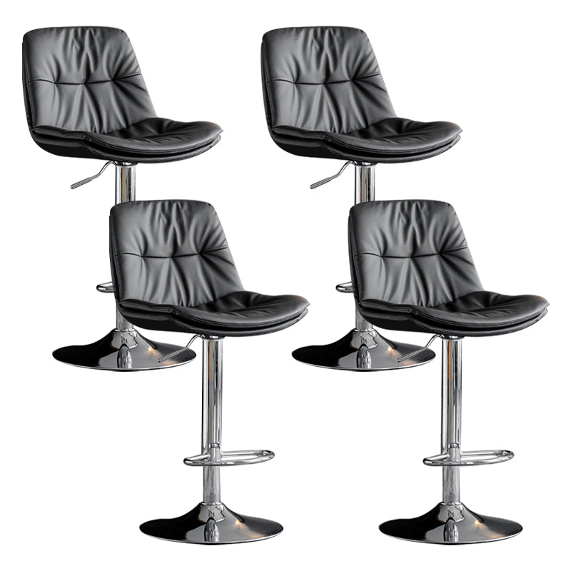 Swivel Iron Counter Height Stools Modern Adjustable Indoor Footrest Bar Stool Silver Dark Gray 4 Piece Set Clearhalo 'Bar Furniture' 'Bar Stools' 'bar_stools' 'furn' 'furn_bar_stools' 'furniture_bar_stools' 'Kitchen & Dining Furniture' 'kitchen&dining_furn' 'kitchen' 'kitchen_furn' Furniture' 4183840