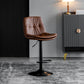 Swivel Iron Counter Height Stools Modern Adjustable Indoor Footrest Bar Stool Black Brown 1 Piece Clearhalo 'Bar Furniture' 'Bar Stools' 'bar_stools' 'furn' 'furn_bar_stools' 'furniture_bar_stools' 'Kitchen & Dining Furniture' 'kitchen&dining_furn' 'kitchen' 'kitchen_furn' Furniture' 4183844