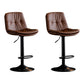 Swivel Iron Counter Height Stools Modern Adjustable Indoor Footrest Bar Stool Black Brown 2 Piece Set Clearhalo 'Bar Furniture' 'Bar Stools' 'bar_stools' 'furn' 'furn_bar_stools' 'furniture_bar_stools' 'Kitchen & Dining Furniture' 'kitchen&dining_furn' 'kitchen' 'kitchen_furn' Furniture' 4183845