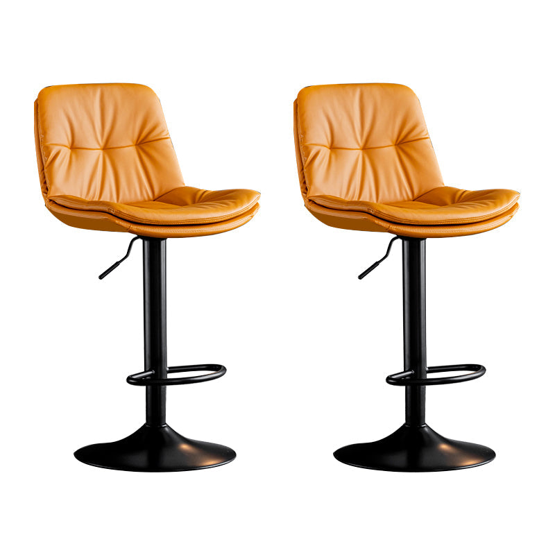 Swivel Iron Counter Height Stools Modern Adjustable Indoor Footrest Bar Stool Black Orange 2 Piece Set Clearhalo 'Bar Furniture' 'Bar Stools' 'bar_stools' 'furn' 'furn_bar_stools' 'furniture_bar_stools' 'Kitchen & Dining Furniture' 'kitchen&dining_furn' 'kitchen' 'kitchen_furn' Furniture' 4183848