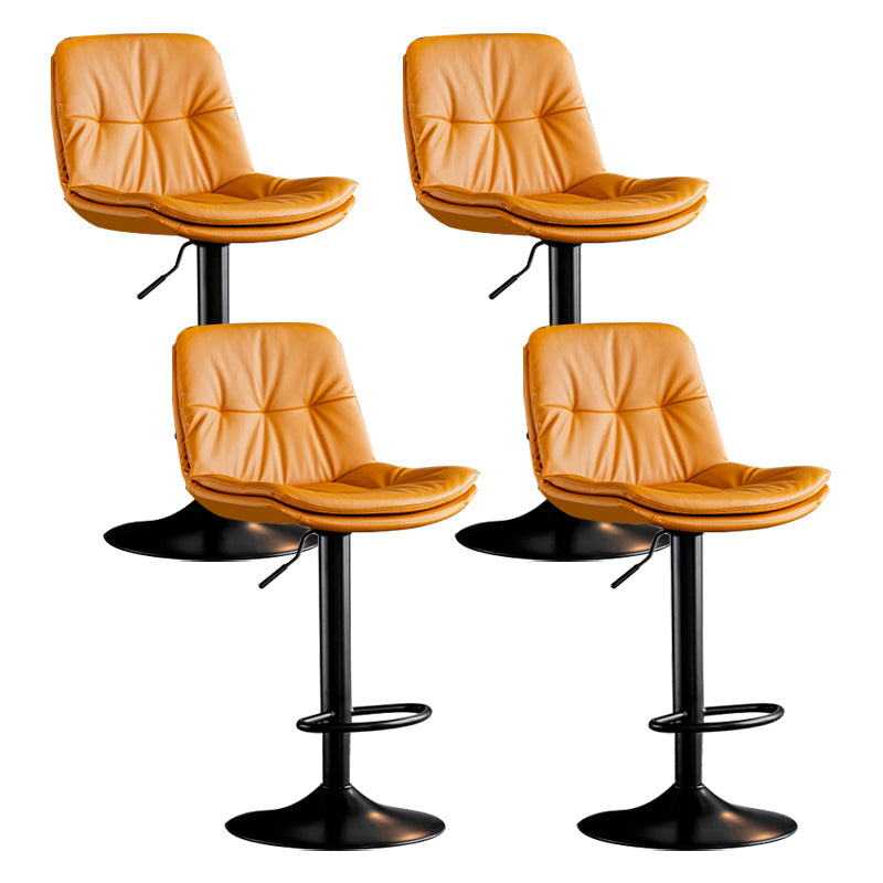 Swivel Iron Counter Height Stools Modern Adjustable Indoor Footrest Bar Stool Black Orange 4 Piece Set Clearhalo 'Bar Furniture' 'Bar Stools' 'bar_stools' 'furn' 'furn_bar_stools' 'furniture_bar_stools' 'Kitchen & Dining Furniture' 'kitchen&dining_furn' 'kitchen' 'kitchen_furn' Furniture' 4183849