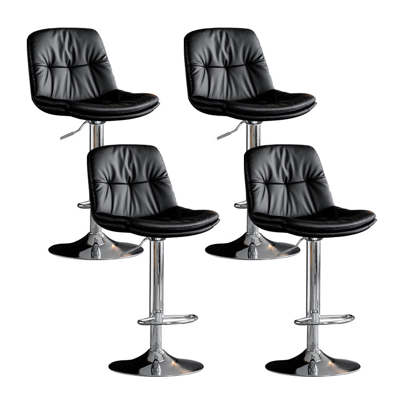 Swivel Iron Counter Height Stools Modern Adjustable Indoor Footrest Bar Stool Silver Black 4 Piece Set Clearhalo 'Bar Furniture' 'Bar Stools' 'bar_stools' 'furn' 'furn_bar_stools' 'furniture_bar_stools' 'Kitchen & Dining Furniture' 'kitchen&dining_furn' 'kitchen' 'kitchen_furn' Furniture' 4183852