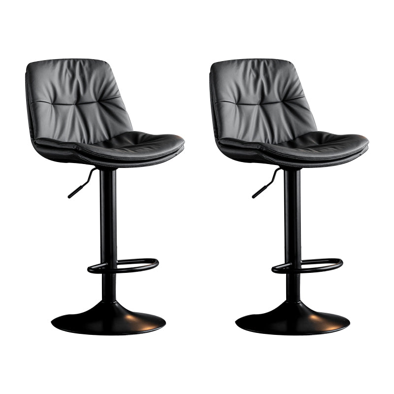 Swivel Iron Counter Height Stools Modern Adjustable Indoor Footrest Bar Stool Black Dark Gray 2 Piece Set Clearhalo 'Bar Furniture' 'Bar Stools' 'bar_stools' 'furn' 'furn_bar_stools' 'furniture_bar_stools' 'Kitchen & Dining Furniture' 'kitchen&dining_furn' 'kitchen' 'kitchen_furn' Furniture' 4183854