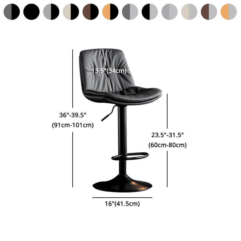 Swivel Iron Counter Height Stools Modern Adjustable Indoor Footrest Bar Stool Clearhalo 'Bar Furniture' 'Bar Stools' 'bar_stools' 'furn' 'furn_bar_stools' 'furniture_bar_stools' 'Kitchen & Dining Furniture' 'kitchen&dining_furn' 'kitchen' 'kitchen_furn' Furniture' 4183856