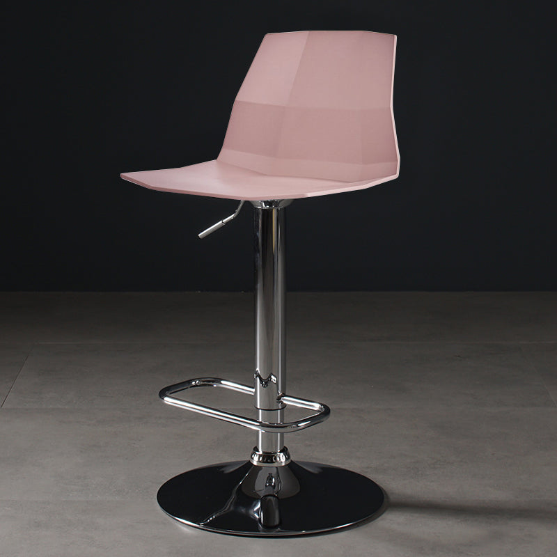Modern Plastic Counter & Bar Stool Indoor Adjustable Height Footrest Stool Pink Clearhalo 'Bar Furniture' 'Bar Stools' 'bar_stools' 'furniture_bar_stools' 'Kitchen & Dining Furniture' 'kitchen&dining_furn' 'kitchen' 'kitchen_furn' Furniture' 4183866