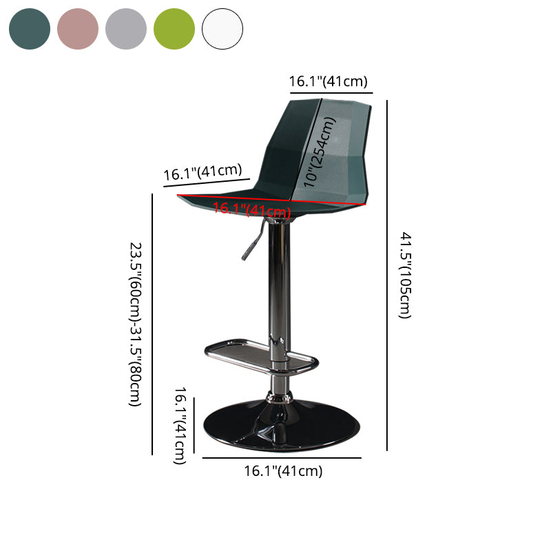 Modern Plastic Counter & Bar Stool Indoor Adjustable Height Footrest Stool Clearhalo 'Bar Furniture' 'Bar Stools' 'bar_stools' 'furniture_bar_stools' 'Kitchen & Dining Furniture' 'kitchen&dining_furn' 'kitchen' 'kitchen_furn' Furniture' 4183876