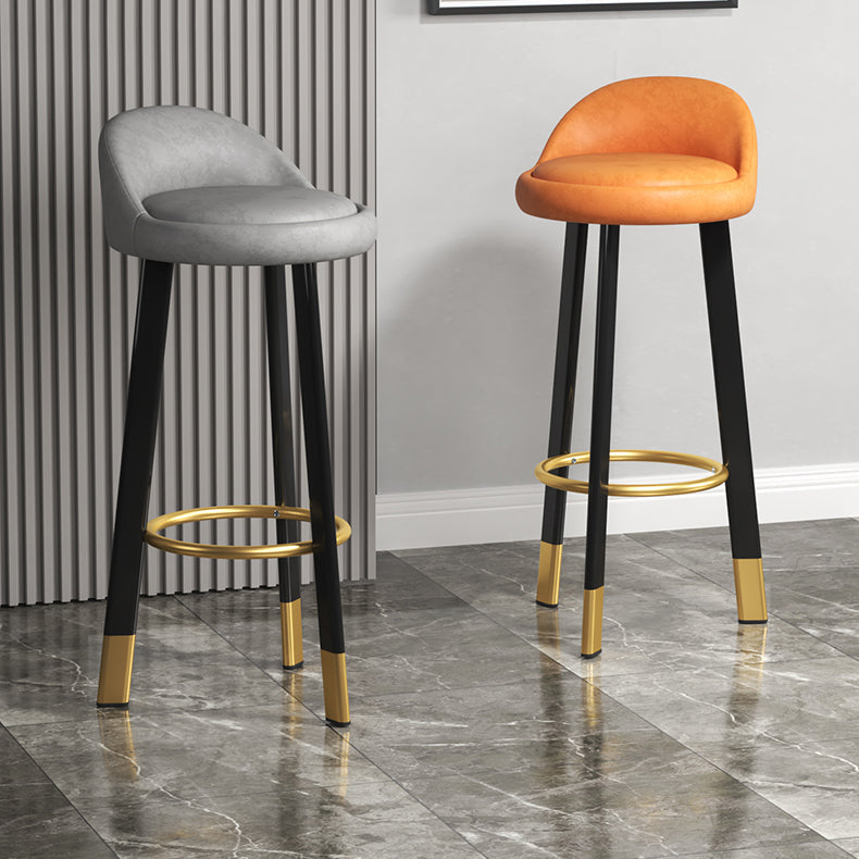 Modern Backrest Armless Counter Stool Steel Cashier Bar Stool with Cushion and Footrest Clearhalo 'Bar Furniture' 'Bar Stools' 'bar_stools' 'furn' 'furn_bar_stools' 'furniture_bar_stools' 'Kitchen & Dining Furniture' 'kitchen&dining_furn' 'kitchen' 'kitchen_furn' Furniture' 4183882