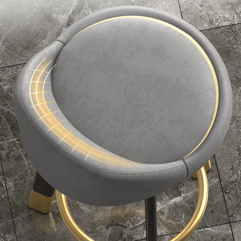 Modern Backrest Armless Counter Stool Steel Cashier Bar Stool with Cushion and Footrest Clearhalo 'Bar Furniture' 'Bar Stools' 'bar_stools' 'furn' 'furn_bar_stools' 'furniture_bar_stools' 'Kitchen & Dining Furniture' 'kitchen&dining_furn' 'kitchen' 'kitchen_furn' Furniture' 4183884