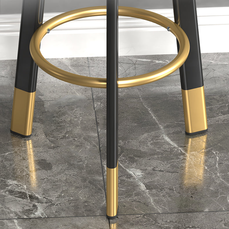 Modern Backrest Armless Counter Stool Steel Cashier Bar Stool with Cushion and Footrest Clearhalo 'Bar Furniture' 'Bar Stools' 'bar_stools' 'furn' 'furn_bar_stools' 'furniture_bar_stools' 'Kitchen & Dining Furniture' 'kitchen&dining_furn' 'kitchen' 'kitchen_furn' Furniture' 4183886