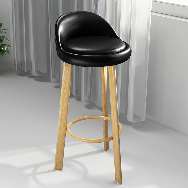 Modern Backrest Armless Counter Stool Steel Cashier Bar Stool with Cushion and Footrest Black Natural Clearhalo 'Bar Furniture' 'Bar Stools' 'bar_stools' 'furn' 'furn_bar_stools' 'furniture_bar_stools' 'Kitchen & Dining Furniture' 'kitchen&dining_furn' 'kitchen' 'kitchen_furn' Furniture' 4183898