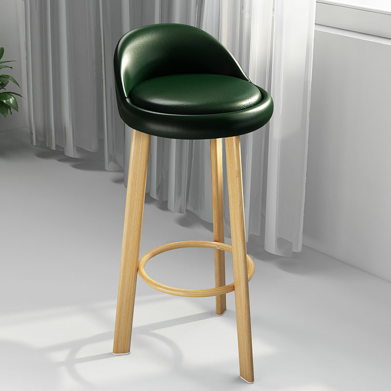 Modern Backrest Armless Counter Stool Steel Cashier Bar Stool with Cushion and Footrest Green Natural Clearhalo 'Bar Furniture' 'Bar Stools' 'bar_stools' 'furn' 'furn_bar_stools' 'furniture_bar_stools' 'Kitchen & Dining Furniture' 'kitchen&dining_furn' 'kitchen' 'kitchen_furn' Furniture' 4183900