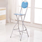Modern Steel Low Back Counter Stools Round Folding Footrest Bar Stool for Bar Blue With Back 1 Piece Clearhalo 'Bar Furniture' 'Bar Stools' 'bar_stools' 'furn' 'furn_bar_stools' 'furniture_bar_stools' 'Kitchen & Dining Furniture' 'kitchen&dining_furn' 'kitchen' 'kitchen_furn' Furniture' 4183902