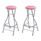 Modern Steel Low Back Counter Stools Round Folding Footrest Bar Stool for Bar Red Backless 2 Piece Set Clearhalo 'Bar Furniture' 'Bar Stools' 'bar_stools' 'furn' 'furn_bar_stools' 'furniture_bar_stools' 'Kitchen & Dining Furniture' 'kitchen&dining_furn' 'kitchen' 'kitchen_furn' Furniture' 4183903