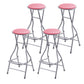 Modern Steel Low Back Counter Stools Round Folding Footrest Bar Stool for Bar Red Backless 4 Piece Set Clearhalo 'Bar Furniture' 'Bar Stools' 'bar_stools' 'furn' 'furn_bar_stools' 'furniture_bar_stools' 'Kitchen & Dining Furniture' 'kitchen&dining_furn' 'kitchen' 'kitchen_furn' Furniture' 4183905