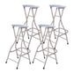 Modern Steel Low Back Counter Stools Round Folding Footrest Bar Stool for Bar Blue Backless 4 Piece Set Clearhalo 'Bar Furniture' 'Bar Stools' 'bar_stools' 'furn' 'furn_bar_stools' 'furniture_bar_stools' 'Kitchen & Dining Furniture' 'kitchen&dining_furn' 'kitchen' 'kitchen_furn' Furniture' 4183912