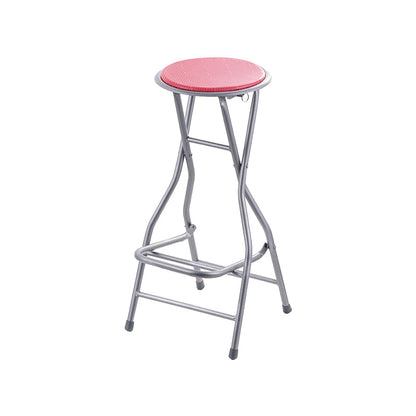 Modern Steel Low Back Counter Stools Round Folding Footrest Bar Stool for Bar Red Backless 1 Piece Clearhalo 'Bar Furniture' 'Bar Stools' 'bar_stools' 'furn' 'furn_bar_stools' 'furniture_bar_stools' 'Kitchen & Dining Furniture' 'kitchen&dining_furn' 'kitchen' 'kitchen_furn' Furniture' 4183913