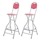 Modern Steel Low Back Counter Stools Round Folding Footrest Bar Stool for Bar Red With Back 2 Piece Set Clearhalo 'Bar Furniture' 'Bar Stools' 'bar_stools' 'furn' 'furn_bar_stools' 'furniture_bar_stools' 'Kitchen & Dining Furniture' 'kitchen&dining_furn' 'kitchen' 'kitchen_furn' Furniture' 4183918