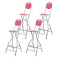 Modern Steel Low Back Counter Stools Round Folding Footrest Bar Stool for Bar Red With Back 4 Piece Set Clearhalo 'Bar Furniture' 'Bar Stools' 'bar_stools' 'furn' 'furn_bar_stools' 'furniture_bar_stools' 'Kitchen & Dining Furniture' 'kitchen&dining_furn' 'kitchen' 'kitchen_furn' Furniture' 4183919