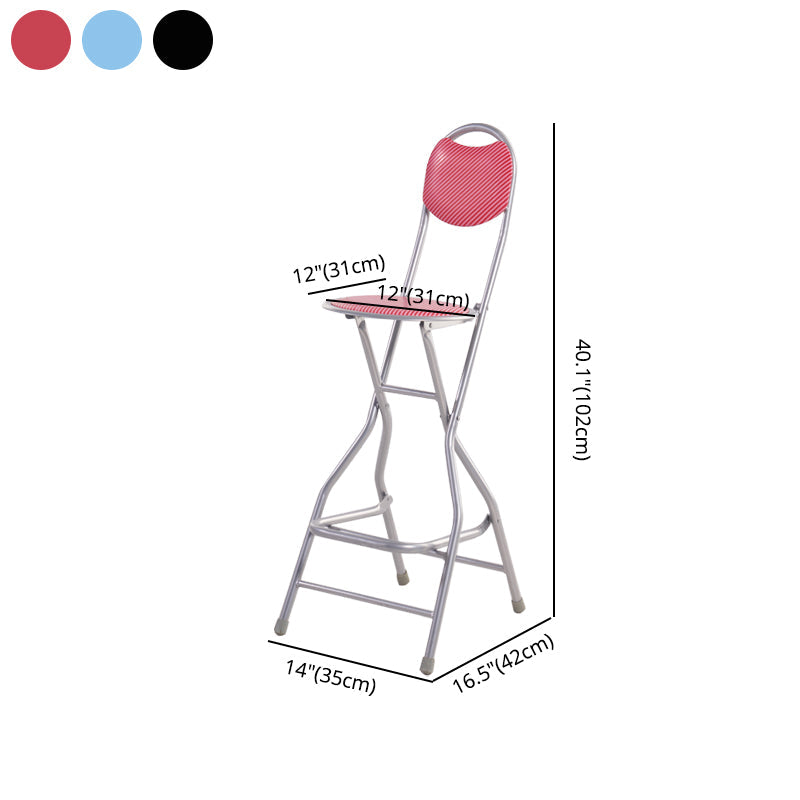 Modern Steel Low Back Counter Stools Round Folding Footrest Bar Stool for Bar Clearhalo 'Bar Furniture' 'Bar Stools' 'bar_stools' 'furn' 'furn_bar_stools' 'furniture_bar_stools' 'Kitchen & Dining Furniture' 'kitchen&dining_furn' 'kitchen' 'kitchen_furn' Furniture' 4183920