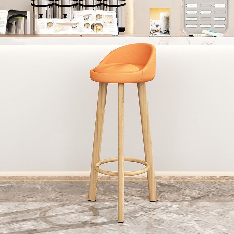 Modern Backrest Armless Counter Stool Steel Cashier Bar Stool with Cushion Orange Clearhalo 'Bar Furniture' 'Bar Stools' 'bar_stools' 'furn' 'furn_bar_stools' 'furniture_bar_stools' 'Kitchen & Dining Furniture' 'kitchen&dining_furn' 'kitchen' 'kitchen_furn' Furniture' 4183924