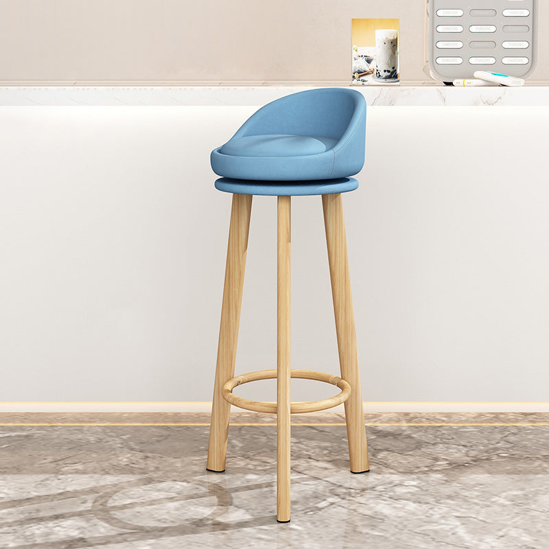 Modern Backrest Armless Counter Stool Steel Cashier Bar Stool with Cushion Blue Clearhalo 'Bar Furniture' 'Bar Stools' 'bar_stools' 'furn' 'furn_bar_stools' 'furniture_bar_stools' 'Kitchen & Dining Furniture' 'kitchen&dining_furn' 'kitchen' 'kitchen_furn' Furniture' 4183927