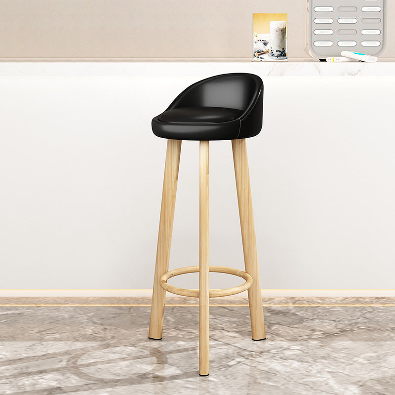 Modern Backrest Armless Counter Stool Steel Cashier Bar Stool with Cushion Black Clearhalo 'Bar Furniture' 'Bar Stools' 'bar_stools' 'furn' 'furn_bar_stools' 'furniture_bar_stools' 'Kitchen & Dining Furniture' 'kitchen&dining_furn' 'kitchen' 'kitchen_furn' Furniture' 4183929