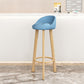 Modern Backrest Armless Counter Stool Steel Cashier Bar Stool with Cushion Sky Blue Clearhalo 'Bar Furniture' 'Bar Stools' 'bar_stools' 'furn' 'furn_bar_stools' 'furniture_bar_stools' 'Kitchen & Dining Furniture' 'kitchen&dining_furn' 'kitchen' 'kitchen_furn' Furniture' 4183934