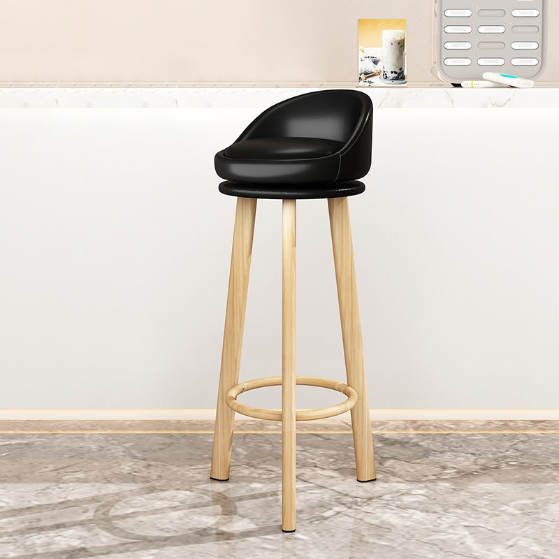Modern Backrest Armless Counter Stool Steel Cashier Bar Stool with Cushion Gloss Black Clearhalo 'Bar Furniture' 'Bar Stools' 'bar_stools' 'furn' 'furn_bar_stools' 'furniture_bar_stools' 'Kitchen & Dining Furniture' 'kitchen&dining_furn' 'kitchen' 'kitchen_furn' Furniture' 4183939