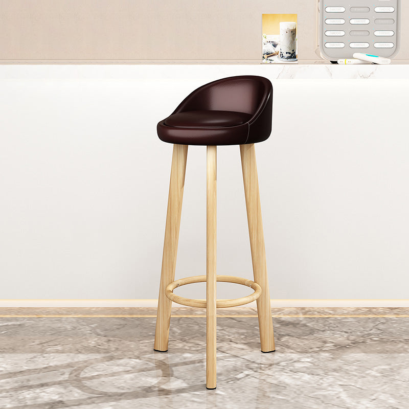 Modern Backrest Armless Counter Stool Steel Cashier Bar Stool with Cushion Brown Clearhalo 'Bar Furniture' 'Bar Stools' 'bar_stools' 'furn' 'furn_bar_stools' 'furniture_bar_stools' 'Kitchen & Dining Furniture' 'kitchen&dining_furn' 'kitchen' 'kitchen_furn' Furniture' 4183942