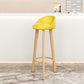 Modern Backrest Armless Counter Stool Steel Cashier Bar Stool with Cushion Yellow Clearhalo 'Bar Furniture' 'Bar Stools' 'bar_stools' 'furn' 'furn_bar_stools' 'furniture_bar_stools' 'Kitchen & Dining Furniture' 'kitchen&dining_furn' 'kitchen' 'kitchen_furn' Furniture' 4183943