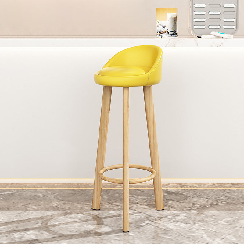 Modern Backrest Armless Counter Stool Steel Cashier Bar Stool with Cushion Yellow Clearhalo 'Bar Furniture' 'Bar Stools' 'bar_stools' 'furn' 'furn_bar_stools' 'furniture_bar_stools' 'Kitchen & Dining Furniture' 'kitchen&dining_furn' 'kitchen' 'kitchen_furn' Furniture' 4183943