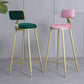 Glam Backrest Armless Counter Stool Iron Beauty Shop Bar Stool with Suede Cushion Clearhalo 'Bar Furniture' 'Bar Stools' 'bar_stools' 'furn' 'furn_bar_stools' 'furniture_bar_stools' 'Kitchen & Dining Furniture' 'kitchen&dining_furn' 'kitchen' 'kitchen_furn' Furniture' 4183949