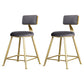 Glam Backrest Armless Counter Stool Iron Beauty Shop Bar Stool with Suede Cushion Grey 2 Piece Set Short Stool(18"H) Clearhalo 'Bar Furniture' 'Bar Stools' 'bar_stools' 'furn' 'furn_bar_stools' 'furniture_bar_stools' 'Kitchen & Dining Furniture' 'kitchen&dining_furn' 'kitchen' 'kitchen_furn' Furniture' 4183951