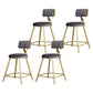Glam Backrest Armless Counter Stool Iron Beauty Shop Bar Stool with Suede Cushion Grey 4 Piece Set Short Stool(18"H) Clearhalo 'Bar Furniture' 'Bar Stools' 'bar_stools' 'furn' 'furn_bar_stools' 'furniture_bar_stools' 'Kitchen & Dining Furniture' 'kitchen&dining_furn' 'kitchen' 'kitchen_furn' Furniture' 4183953