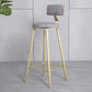 Glam Backrest Armless Counter Stool Iron Beauty Shop Bar Stool with Suede Cushion Clearhalo 'Bar Furniture' 'Bar Stools' 'bar_stools' 'furn' 'furn_bar_stools' 'furniture_bar_stools' 'Kitchen & Dining Furniture' 'kitchen&dining_furn' 'kitchen' 'kitchen_furn' Furniture' 4183954