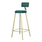 Glam Backrest Armless Counter Stool Iron Beauty Shop Bar Stool with Suede Cushion Clearhalo 'Bar Furniture' 'Bar Stools' 'bar_stools' 'furn' 'furn_bar_stools' 'furniture_bar_stools' 'Kitchen & Dining Furniture' 'kitchen&dining_furn' 'kitchen' 'kitchen_furn' Furniture' 4183957