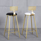 Glam Backrest Armless Counter Stool Iron Beauty Shop Bar Stool with Suede Cushion Clearhalo 'Bar Furniture' 'Bar Stools' 'bar_stools' 'furn' 'furn_bar_stools' 'furniture_bar_stools' 'Kitchen & Dining Furniture' 'kitchen&dining_furn' 'kitchen' 'kitchen_furn' Furniture' 4183963