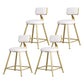 Glam Backrest Armless Counter Stool Iron Beauty Shop Bar Stool with Suede Cushion White 4 Piece Set Short Stool(18"H) Clearhalo 'Bar Furniture' 'Bar Stools' 'bar_stools' 'furn' 'furn_bar_stools' 'furniture_bar_stools' 'Kitchen & Dining Furniture' 'kitchen&dining_furn' 'kitchen' 'kitchen_furn' Furniture' 4183964