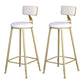 Glam Backrest Armless Counter Stool Iron Beauty Shop Bar Stool with Suede Cushion White 2 Piece Set Clearhalo 'Bar Furniture' 'Bar Stools' 'bar_stools' 'furn' 'furn_bar_stools' 'furniture_bar_stools' 'Kitchen & Dining Furniture' 'kitchen&dining_furn' 'kitchen' 'kitchen_furn' Furniture' 4183966