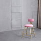 Glam Backrest Armless Counter Stool Iron Beauty Shop Bar Stool with Suede Cushion Clearhalo 'Bar Furniture' 'Bar Stools' 'bar_stools' 'furn' 'furn_bar_stools' 'furniture_bar_stools' 'Kitchen & Dining Furniture' 'kitchen&dining_furn' 'kitchen' 'kitchen_furn' Furniture' 4183969