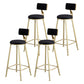 Glam Backrest Armless Counter Stool Iron Beauty Shop Bar Stool with Suede Cushion Black 4 Piece Set Clearhalo 'Bar Furniture' 'Bar Stools' 'bar_stools' 'furn' 'furn_bar_stools' 'furniture_bar_stools' 'Kitchen & Dining Furniture' 'kitchen&dining_furn' 'kitchen' 'kitchen_furn' Furniture' 4183977