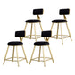 Glam Backrest Armless Counter Stool Iron Beauty Shop Bar Stool with Suede Cushion Black 4 Piece Set Short Stool(18"H) Clearhalo 'Bar Furniture' 'Bar Stools' 'bar_stools' 'furn' 'furn_bar_stools' 'furniture_bar_stools' 'Kitchen & Dining Furniture' 'kitchen&dining_furn' 'kitchen' 'kitchen_furn' Furniture' 4183992