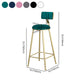 Glam Backrest Armless Counter Stool Iron Beauty Shop Bar Stool with Suede Cushion Clearhalo 'Bar Furniture' 'Bar Stools' 'bar_stools' 'furn' 'furn_bar_stools' 'furniture_bar_stools' 'Kitchen & Dining Furniture' 'kitchen&dining_furn' 'kitchen' 'kitchen_furn' Furniture' 4183997