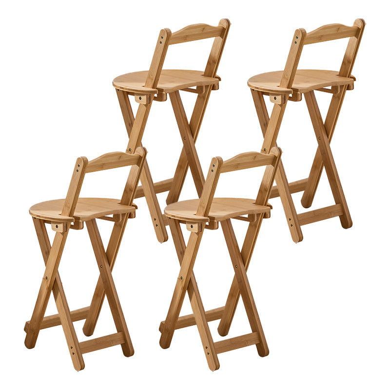 Stackable Modern Counter Bar Stool Armless Wood Indoor Bar Stool with Footrest Wood 4 Piece Set Short Stool(18"H) Clearhalo 'Bar Furniture' 'Bar Stools' 'bar_stools' 'furn' 'furn_bar_stools' 'furniture_bar_stools' 'Kitchen & Dining Furniture' 'kitchen&dining_furn' 'kitchen' 'kitchen_furn' Furniture' 4184004