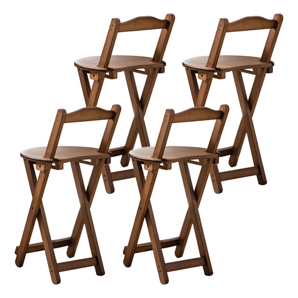 Stackable Modern Counter Bar Stool Armless Wood Indoor Bar Stool with Footrest Tan 4 Piece Set Short Stool(18"H) Clearhalo 'Bar Furniture' 'Bar Stools' 'bar_stools' 'furn' 'furn_bar_stools' 'furniture_bar_stools' 'Kitchen & Dining Furniture' 'kitchen&dining_furn' 'kitchen' 'kitchen_furn' Furniture' 4184010