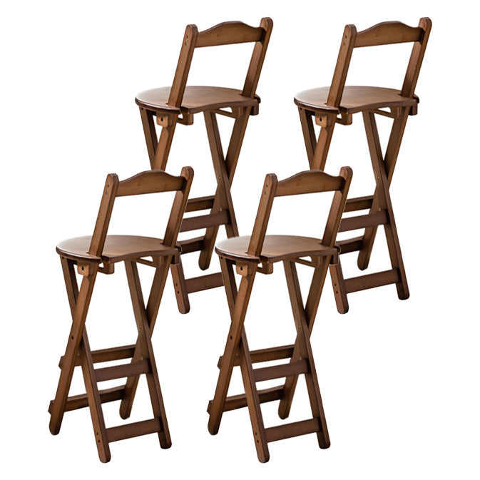 Stackable Modern Counter Bar Stool Armless Wood Indoor Bar Stool with Footrest Tan 4 Piece Set Bar Stool(30"H) Clearhalo 'Bar Furniture' 'Bar Stools' 'bar_stools' 'furn' 'furn_bar_stools' 'furniture_bar_stools' 'Kitchen & Dining Furniture' 'kitchen&dining_furn' 'kitchen' 'kitchen_furn' Furniture' 4184016