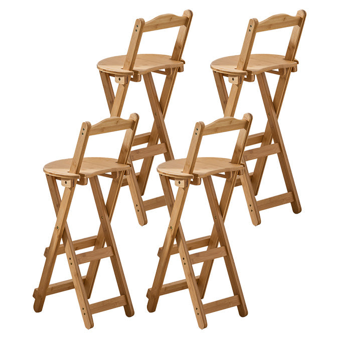 Stackable Modern Counter Bar Stool Armless Wood Indoor Bar Stool with Footrest Wood 4 Piece Set Counter Stool (24"H) Clearhalo 'Bar Furniture' 'Bar Stools' 'bar_stools' 'furn' 'furn_bar_stools' 'furniture_bar_stools' 'Kitchen & Dining Furniture' 'kitchen&dining_furn' 'kitchen' 'kitchen_furn' Furniture' 4184021