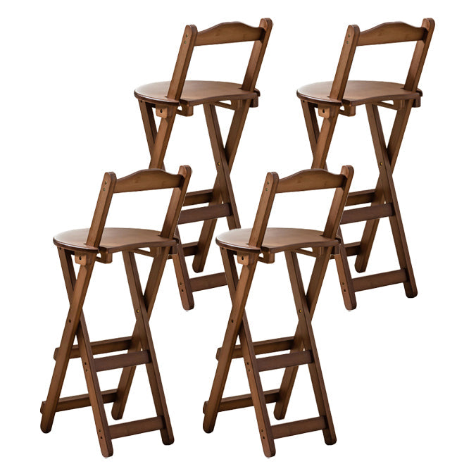 Stackable Modern Counter Bar Stool Armless Wood Indoor Bar Stool with Footrest Tan 4 Piece Set Counter Stool (24"H) Clearhalo 'Bar Furniture' 'Bar Stools' 'bar_stools' 'furn' 'furn_bar_stools' 'furniture_bar_stools' 'Kitchen & Dining Furniture' 'kitchen&dining_furn' 'kitchen' 'kitchen_furn' Furniture' 4184027