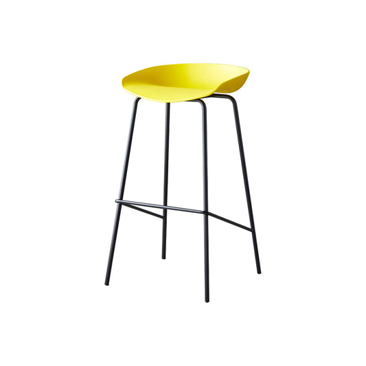 Modern Bar Stool Armless Plastic Indoor Barstool with Footrest Steel Base Clearhalo 'Bar Furniture' 'Bar Stools' 'bar_stools' 'furn' 'furn_bar_stools' 'furniture_bar_stools' 'Kitchen & Dining Furniture' 'kitchen&dining_furn' 'kitchen' 'kitchen_furn' Furniture' 4184040